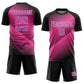 Custom Black Pink-Light Blue Line Sublimation Soccer Uniform Jersey Limited