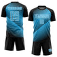 Custom Black Sky Blue-White Line Sublimation Soccer Uniform Jersey Limited