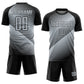 Custom Black Silver Line Sublimation Soccer Uniform Jersey Limited