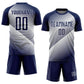 Custom Navy White Line Sublimation Soccer Uniform Jersey Limited