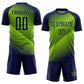 Custom Navy Neon Green Line Sublimation Soccer Uniform Jersey Limited