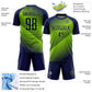 Custom Navy Neon Green Line Sublimation Soccer Uniform Jersey Limited