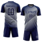 Custom Navy Gray Line Sublimation Soccer Uniform Jersey Limited