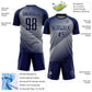 Custom Navy Gray Line Sublimation Soccer Uniform Jersey Limited