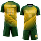 Custom Green Yellow-White Line Sublimation Soccer Uniform Jersey Limited