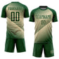 Custom Green Cream Line Sublimation Soccer Uniform Jersey Limited