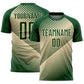 Custom Green Cream Line Sublimation Soccer Uniform Jersey