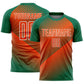 Custom Kelly Green Orange-White Line Sublimation Soccer Uniform Jersey
