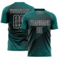 Custom Teal Black-White Line Sublimation Soccer Uniform Jersey