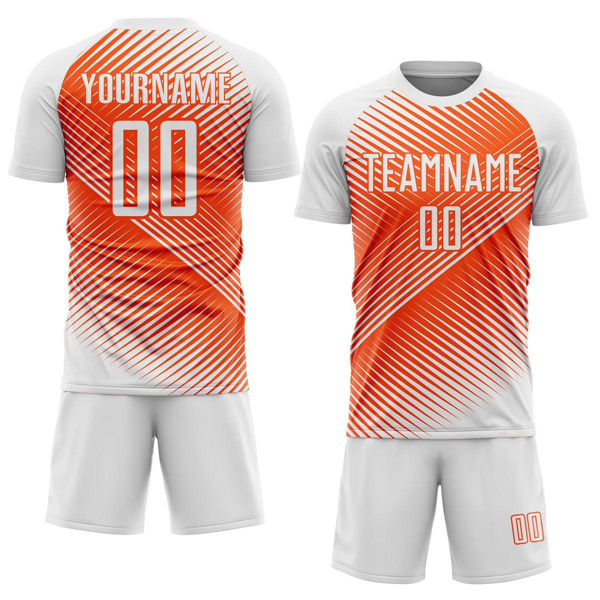 Custom White Orange Line Sublimation Soccer Uniform Jersey Limited
