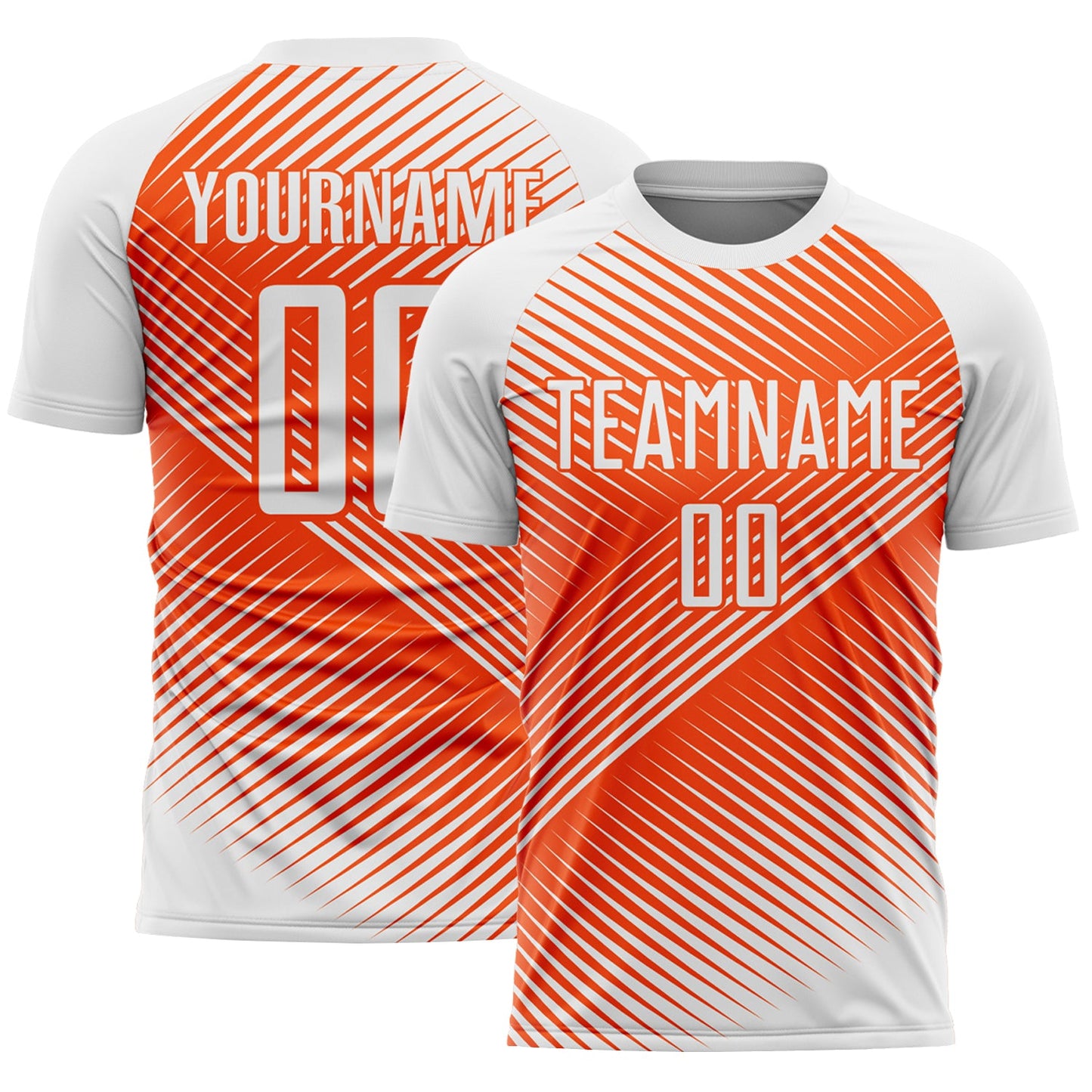 Custom White Orange Line Sublimation Soccer Uniform Jersey