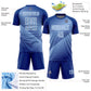 Custom Royal Light Blue-White Line Sublimation Soccer Uniform Jersey Limited