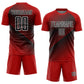 Custom Red Black-White Line Sublimation Soccer Uniform Jersey Limited