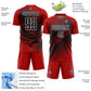 Custom Red Black-White Line Sublimation Soccer Uniform Jersey Limited