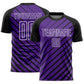 Custom Black Purple-White Lines Sublimation Soccer Uniform Jersey