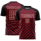 Custom Black Crimson-Cream Lines Sublimation Soccer Uniform Jersey