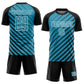 Custom Black Panther Blue-White Lines Sublimation Soccer Uniform Jersey Limited