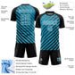 Custom Black Panther Blue-White Lines Sublimation Soccer Uniform Jersey Limited