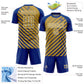 Custom Royal Old Gold-White Lines Sublimation Soccer Uniform Jersey Limited