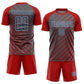 Custom Red Steel Gray-Light Blue Lines Sublimation Soccer Uniform Jersey Limited