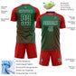 Custom Red Kelly Green-White Lines Sublimation Soccer Uniform Jersey Limited