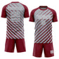 Custom Crimson Gray-White Lines Sublimation Soccer Uniform Jersey Limited