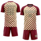 Custom Crimson Cream-Black Lines Sublimation Soccer Uniform Jersey Limited