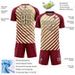 Custom Crimson Cream-Black Lines Sublimation Soccer Uniform Jersey Limited