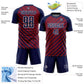 Custom Navy Crimson-White Lines Sublimation Soccer Uniform Jersey Limited