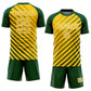 Custom Green Yellow-White Lines Sublimation Soccer Uniform Jersey Limited