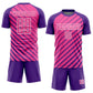 Custom Purple Pink-White Lines Sublimation Soccer Uniform Jersey Limited