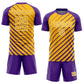 Custom Purple Gold-White Lines Sublimation Soccer Uniform Jersey Limited