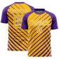 Custom Purple Gold-White Lines Sublimation Soccer Uniform Jersey