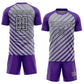 Custom Purple Gray-Black Lines Sublimation Soccer Uniform Jersey Limited