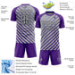 Custom Purple Gray-Black Lines Sublimation Soccer Uniform Jersey Limited