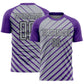 Custom Purple Gray-Black Lines Sublimation Soccer Uniform Jersey