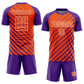 Custom Purple Orange-White Lines Sublimation Soccer Uniform Jersey Limited