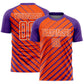 Custom Purple Orange-White Lines Sublimation Soccer Uniform Jersey