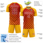 Custom Gold Red-White Lines Sublimation Soccer Uniform Jersey Limited