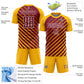 Custom Gold Crimson-White Lines Sublimation Soccer Uniform Jersey Limited