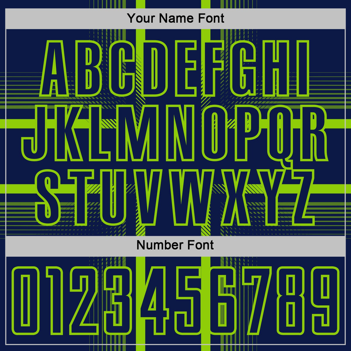 Custom Navy Neon Green-White Lines Sublimation Soccer Uniform Jersey Limited