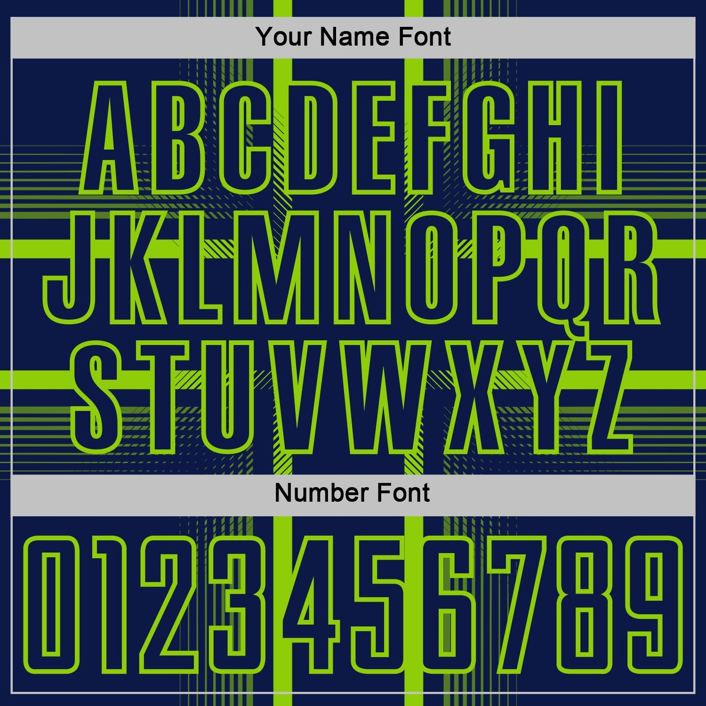 Custom Navy Neon Green-White Lines Sublimation Soccer Uniform Jersey Limited