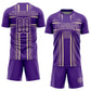 Custom Purple Cream Lines Sublimation Soccer Uniform Jersey Limited