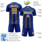 Custom Royal Old Gold-White Lines Sublimation Soccer Uniform Jersey Limited