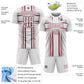 Custom White Crimson Lines Sublimation Soccer Uniform Jersey Limited