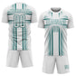 Custom White Teal Lines Sublimation Soccer Uniform Jersey Limited