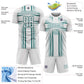 Custom White Teal Lines Sublimation Soccer Uniform Jersey Limited