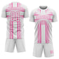 Custom White Pink Lines Sublimation Soccer Uniform Jersey Limited