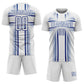 Custom White Royal Lines Sublimation Soccer Uniform Jersey Limited