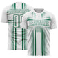Custom White Kelly Green Lines Sublimation Soccer Uniform Jersey